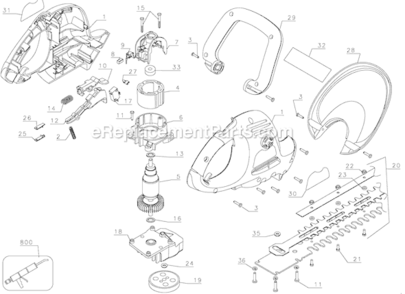 Page A Diagram and Parts List for TR1800  Black and Decker Hedge Trimmer